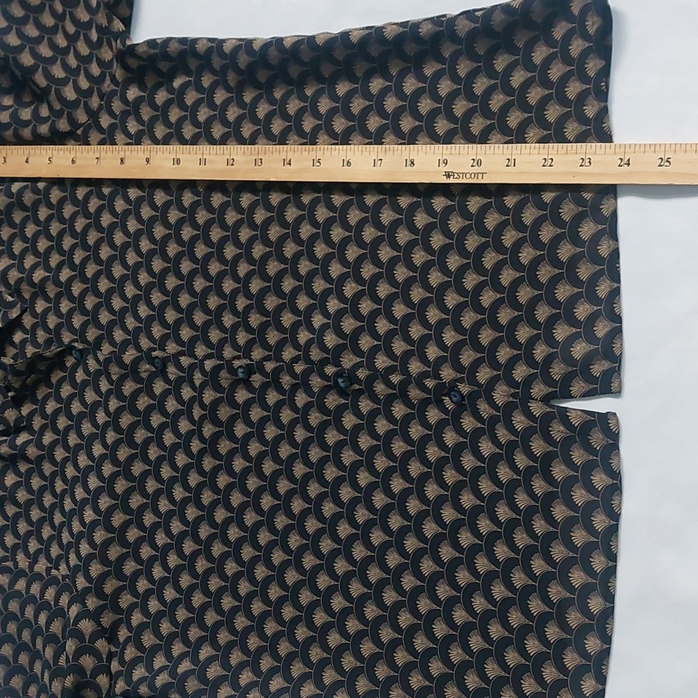 Liz Claiborne Petite Black Yellow Long Sleeve Button Down Blouse Petite Size M - Picture 4 of 8